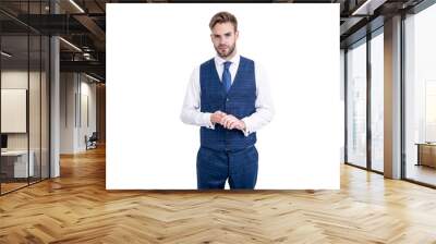 Give the suit jacket a rest Handsome employee in business style clothing. Employee attire Wall mural