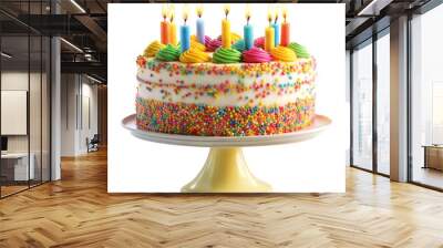 birthday cake isolated on white Wall mural