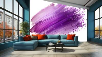 Purple Brush Stroke and Paint Splatter cut out. isolated on transparent background. Copy space.  PNG Wall mural