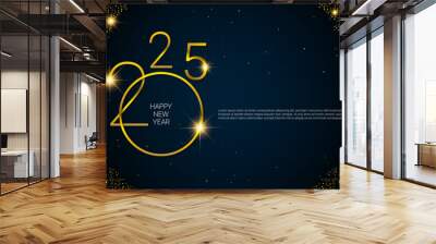 2025 Happy New Year Vector Background. Wall mural