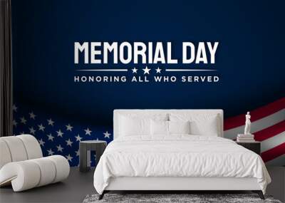 Memorial Day Background Design. Vector Illustration. Wall mural