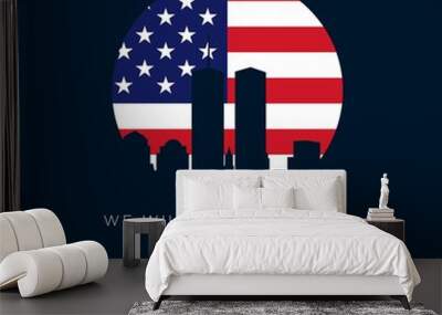 Patriot Day Background Design. Vector Illustration. Wall mural