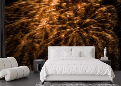 Fireworks display at night sky for countdown new year 2018 Wall mural