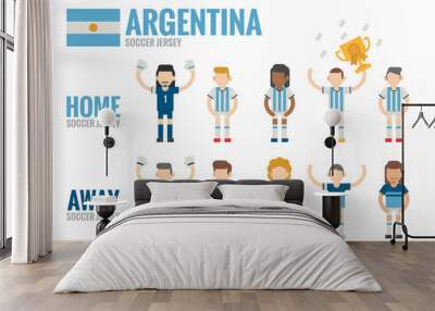 Argentina soccer team character Wall mural