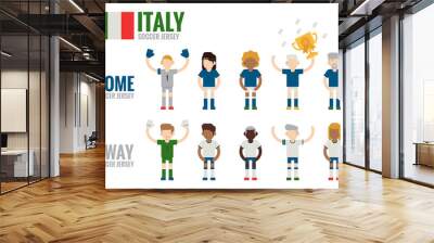 Italy soccer team character Wall mural