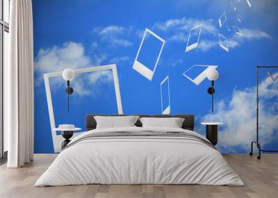 photo frames on blue sky Wall mural