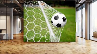 soccer ball in goal Wall mural