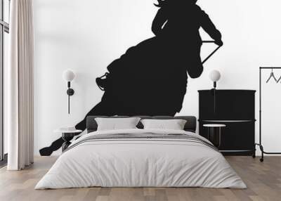 Barrel Racer w Female Horse and Rider Silhouette Image Wall mural