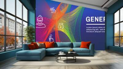 Generations and Aging Web Header Banner and Icon Set Wall mural