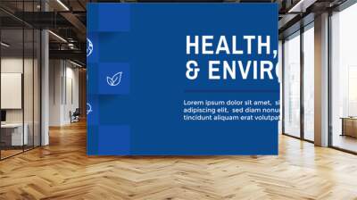 Health Safety and Environment Icon Set & Web Header Banner Wall mural