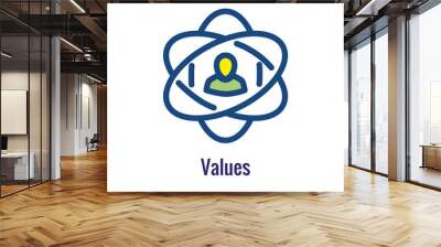 Mission icon to use with Core Values with Mission Statements Wall mural