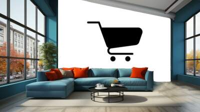 shopping cart and trolley simple icon Wall mural