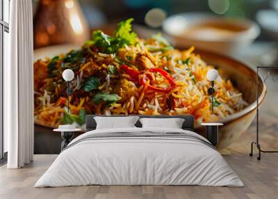 Biryani, mixed rice dish, ultra realistic food photography Wall mural