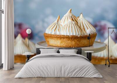 Lemon meringue tarts -  traditional French and Italian dessert Wall mural