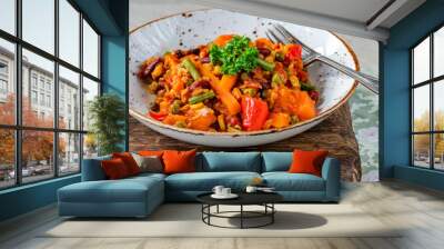 Smoky vegan vegetable jambalaya Wall mural