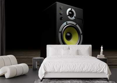 Audio speakers on black background Wall mural