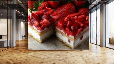 strawberry cake Wall mural