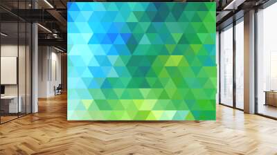 abstract green blue triangle background, vector Wall mural