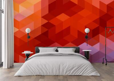 abstract red geometric background, vector Wall mural