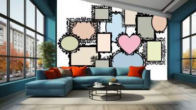 blank picture frame set, vector Wall mural