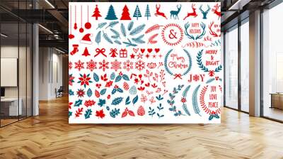 christmas design elements, vector set Wall mural