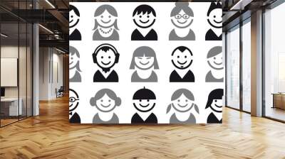 people vector icon set Wall mural