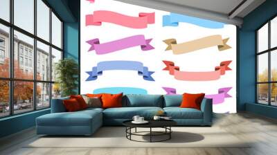 ribbon banner set, vector Wall mural