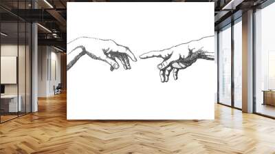 The Creation of Adam, vector hands Wall mural