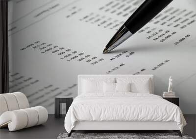 Pen point on Bank statement Wall mural