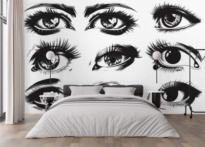 illustration of a set of eyes Wall mural