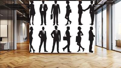 silhouettes of business people Wall mural