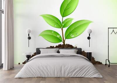 jeune plante verte Wall mural