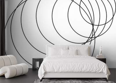 Circle line blend design. Dynamic shape element Wall mural