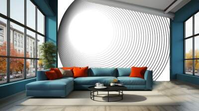 Circles line dynamic pattern. Technology design Wall mural