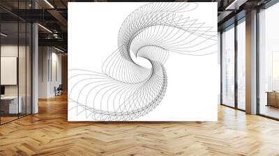 Geometric shape line with blend effect effect. Futuristic technology concept Wall mural