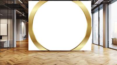 Gold circle, Realistic metal button Wall mural