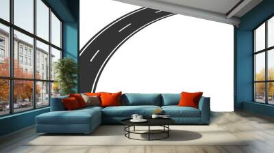 Road curves with white markings, highway, traffic, street, race Wall mural