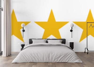 5 stars icon. five star rating icon. vector icon set. feedback of user symbol. review quality. butto Wall mural