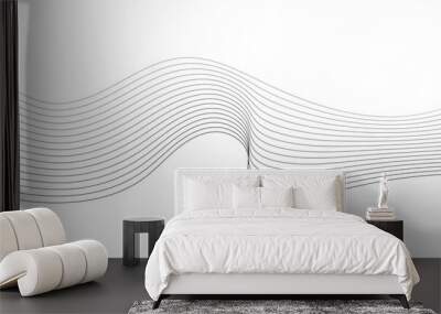 Abstract grey, white smooth element swoosh speed wave modern stream transparent background. Modern shiny lines pattern. Futuristic technology web background with business lines. Wall mural