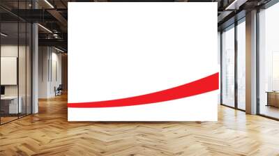 Long arrow vector icon. Red horizontal arch arrow. Red right pointer, direction, position symbol arrow icon isolated on white background. 11:11 Wall mural