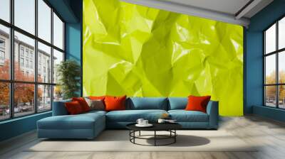 A full page of creased lime green craft paper texture Wall mural