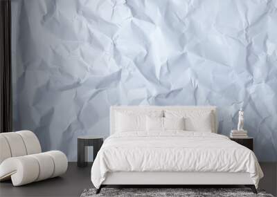 A full page of scrunched up plain white paper texture Wall mural