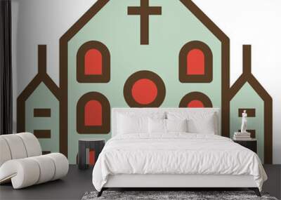 christmas modern line style icon Wall mural