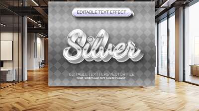 hand drawn silver texture 3d bold text effect Wall mural