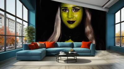 Portrait of a Witch with green skin  Wall mural