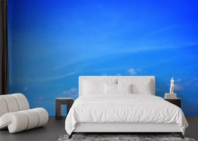 afternoon blue sky and white cloud on beautiful day. Wall mural