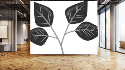 Bunch of black leaves for decoration on fantasy nature and Halloween festival. Wall mural