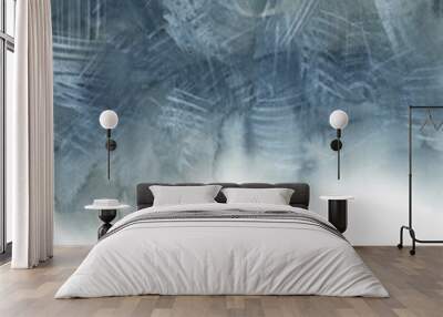 Indigo blue and grey with white color brush stroke watercolor hand painting for background decoration. Wall mural