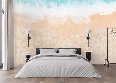 Sand beach with Ocean wave on top view background for summer holiday and marine life concept. Wall mural