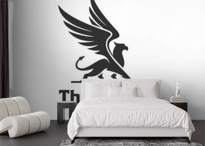 griffin mythology logo illustration design Wall mural